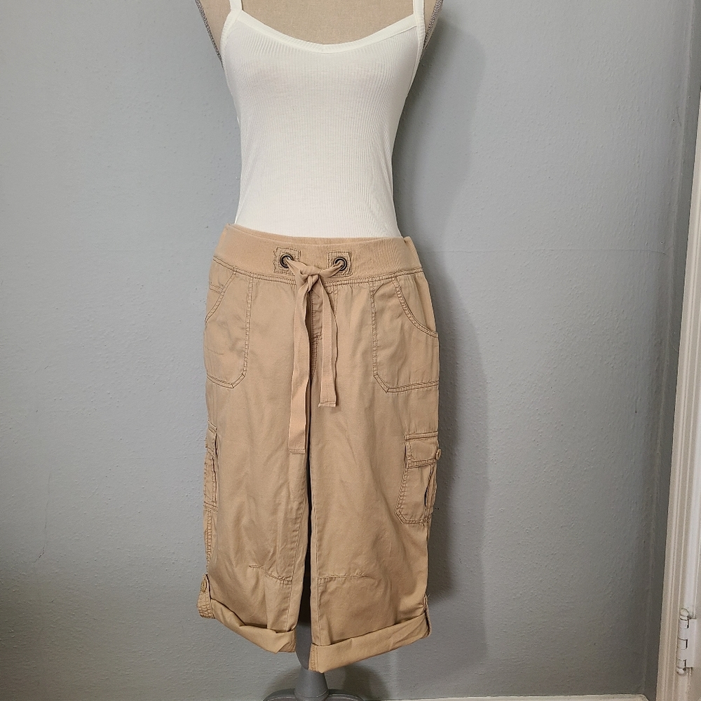 OP Vintage Cargo Capri Khaki Size 13